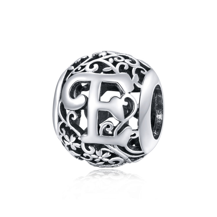 S925 Sterling Silver Mori Series Hollow Letters Beads DIY Bracelet Necklace Accessories — E