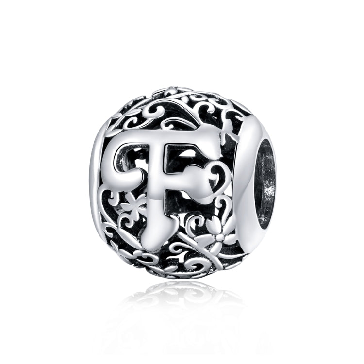 S925 Sterling Silver Mori Series Hollow Letters Beads DIY Bracelet Necklace Accessories — F