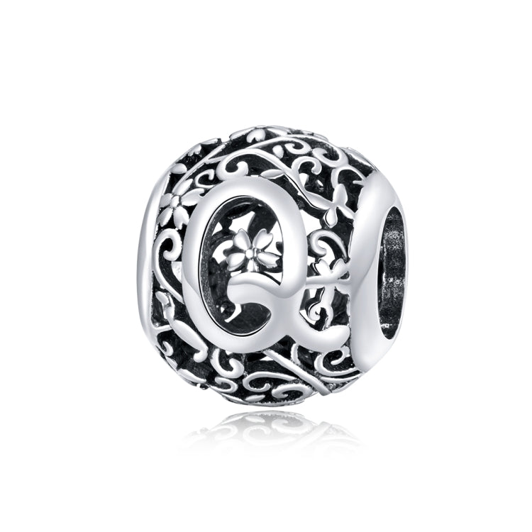 S925 Sterling Silver Mori Series Hollow Letters Beads DIY Bracelet Necklace Accessories — Q