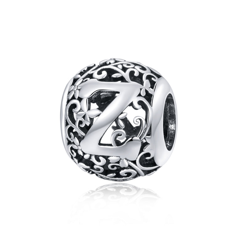 S925 Sterling Silver Mori Series Hollow Letters Beads DIY Bracelet Necklace Accessories — Z