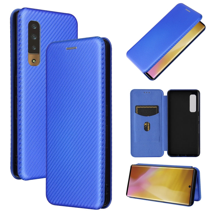 Carbon Fiber Texture Magnetic Horizontal Flip TPU + PC + PU Leather Case with Card Slot, For HTC Desire 20 Plus — view 50