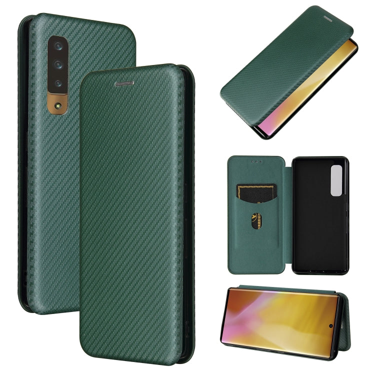 Carbon Fiber Texture Magnetic Horizontal Flip TPU + PC + PU Leather Case with Card Slot, For HTC Desire 20 Plus — view 32