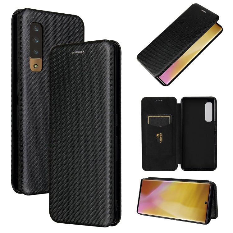 Carbon Fiber Texture Magnetic Horizontal Flip TPU + PC + PU Leather Case with Card Slot, For HTC Desire 20 Plus — view 42