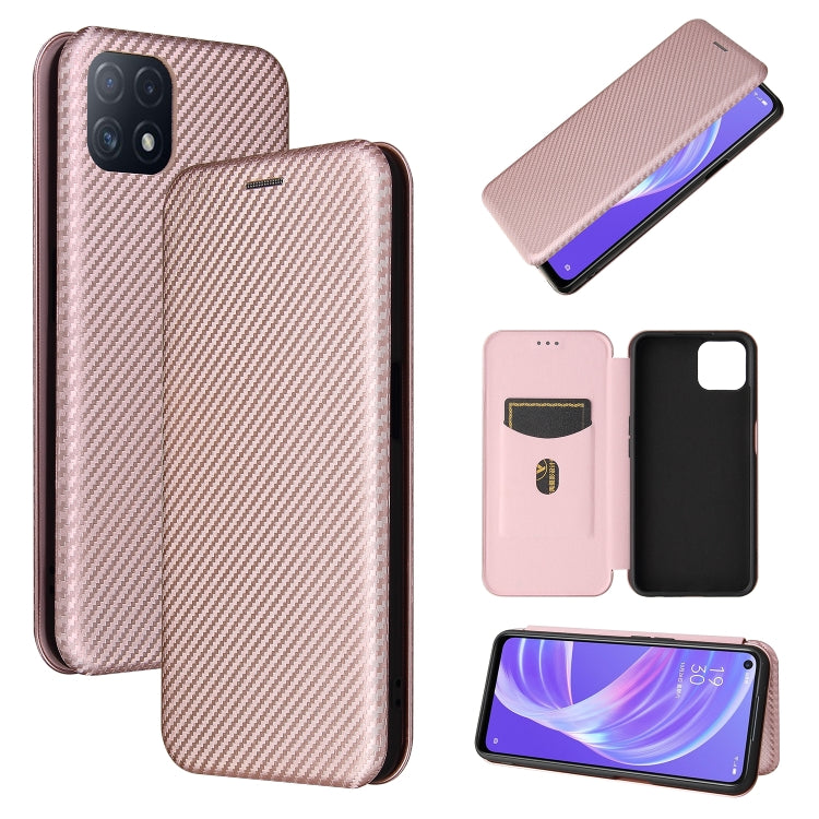 Carbon Fiber Texture Magnetic Horizontal Flip TPU + PC + PU Leather Case with Card Slot, For HTC Desire 20 Plus — Blue
