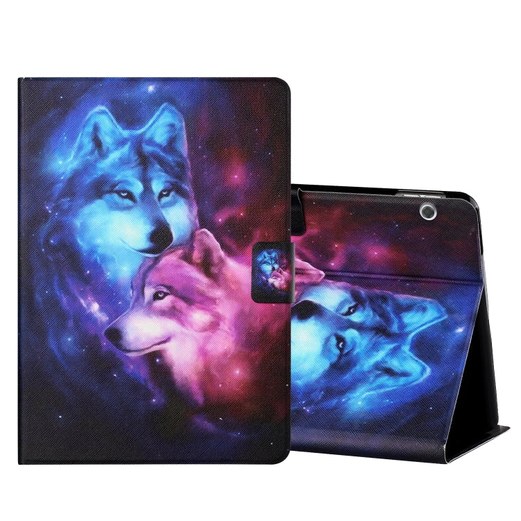 Colored Drawing Horizontal Flip Leather Case with Holder & Card Slots — Elephant