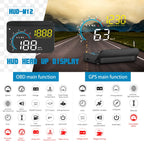 M12 OBD2 + GPS Mode Car Head-up Display HUD Overspeed / Speed / Water Temperature / Low Voltage / Fault Alarm