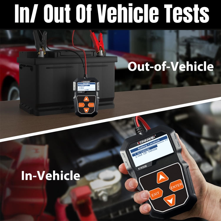 KONNWEI KW208 Car TFT Color Screen Battery Tester Support 8 Languages