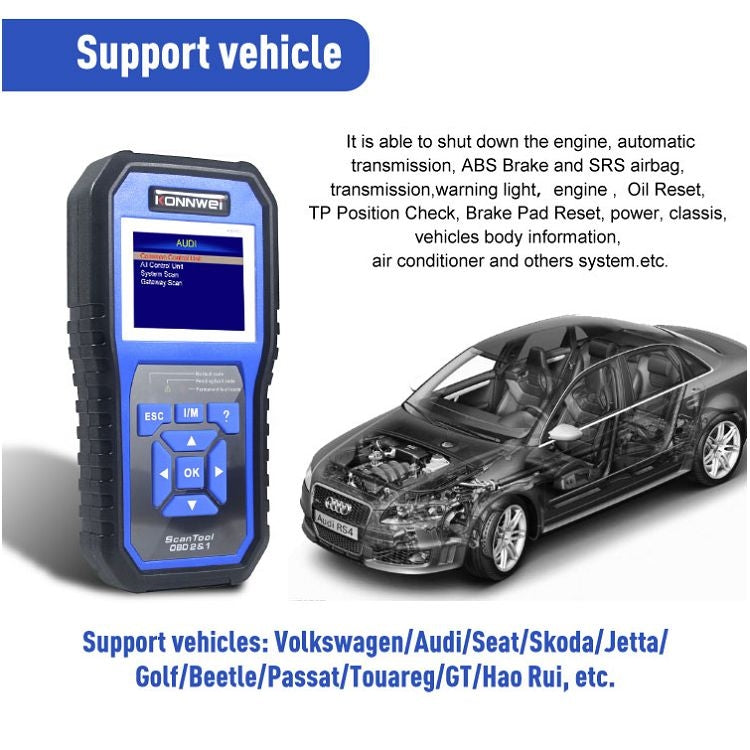 KONNWEI KW450 Car 2.8 inch TFT Color Screen Battery Tester Support 2 Languages / System XP WIN7 WIN8 WIN10