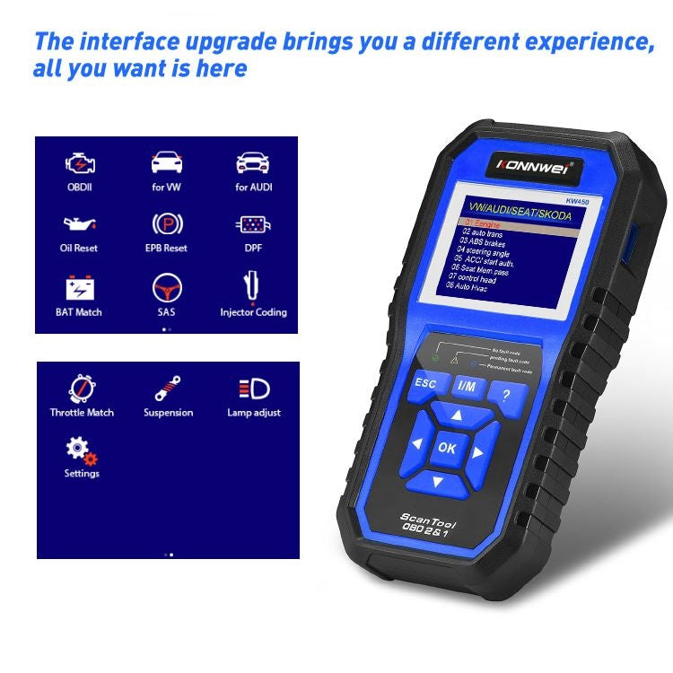 KONNWEI KW450 Car 2.8 inch TFT Color Screen Battery Tester Support 2 Languages / System XP WIN7 WIN8 WIN10