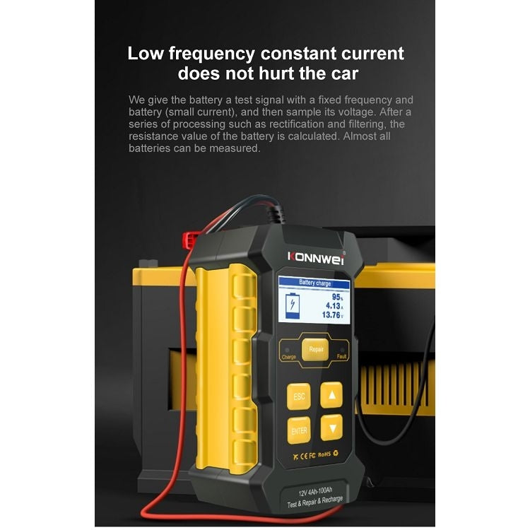 KONNWEI KW510 3 in 1 Car Battery Tester / Charger / Repairer, Support 8 Languages — view 7