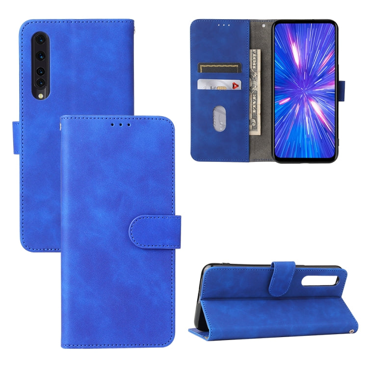 Solid Color Skin Feel Magnetic Buckle Horizontal Flip Calf Texture PU Leather Case with Holder & Card Slots & Wallet