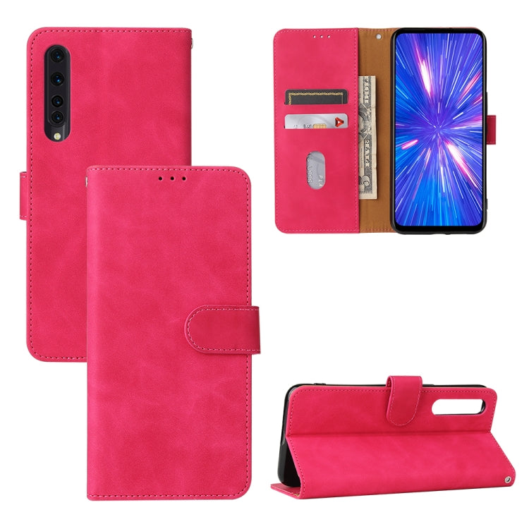 Solid Color Skin Feel Magnetic Buckle Horizontal Flip Calf Texture PU Leather Case with Holder & Card Slots & Wallet