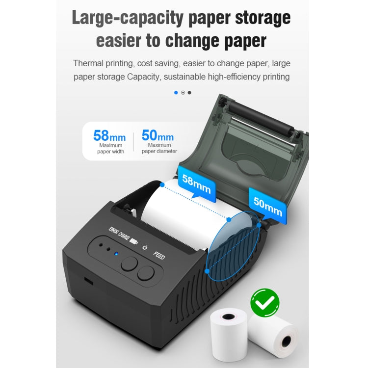 5811DD 58mm Bluetooth 4.0 Portable Thermal Bluetooth Receipt Printer