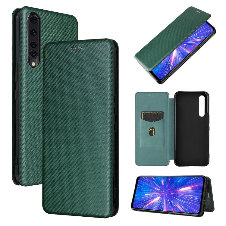 Carbon Fiber Texture Magnetic Horizontal Flip TPU + PC + PU Leather Case with Card Slot