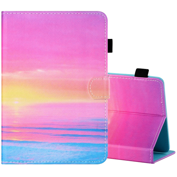 Sewing Thread Horizontal Painted Flat Leather Case with Pen Cover & Anti Skid Strip & Card Slot & Holder — view 25