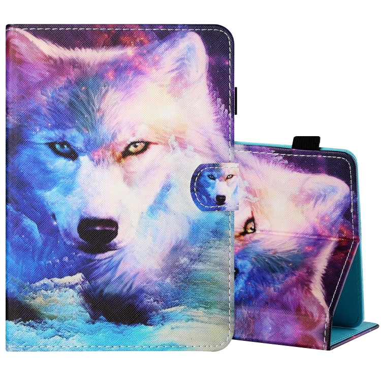 Sewing Thread Horizontal Painted Flat Leather Case with Pen Cover & Anti Skid Strip & Card Slot & Holder — view 26