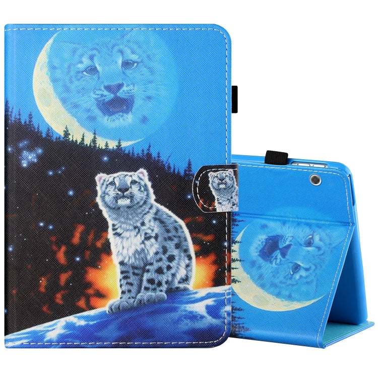 Sewing Thread Horizontal Painted Flat Leather Case with Pen Cover & Anti Skid Strip & Card Slot & Holder — view 44