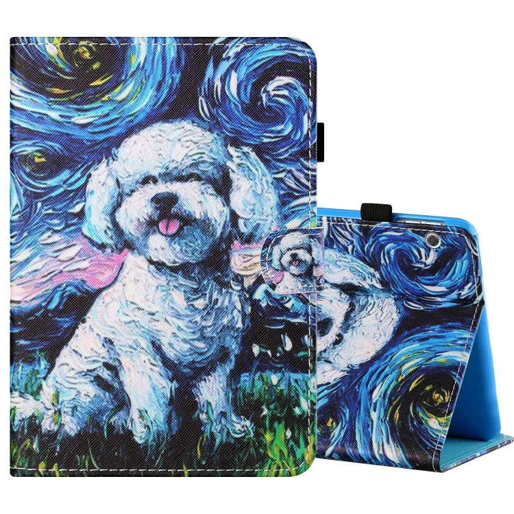 Sewing Thread Horizontal Painted Flat Leather Case with Pen Cover & Anti Skid Strip & Card Slot & Holder — view 45