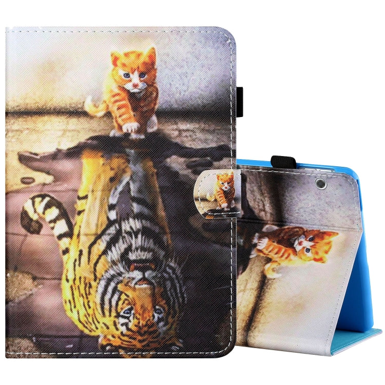 Sewing Thread Horizontal Painted Flat Leather Case with Pen Cover & Anti Skid Strip & Card Slot & Holder — view 46