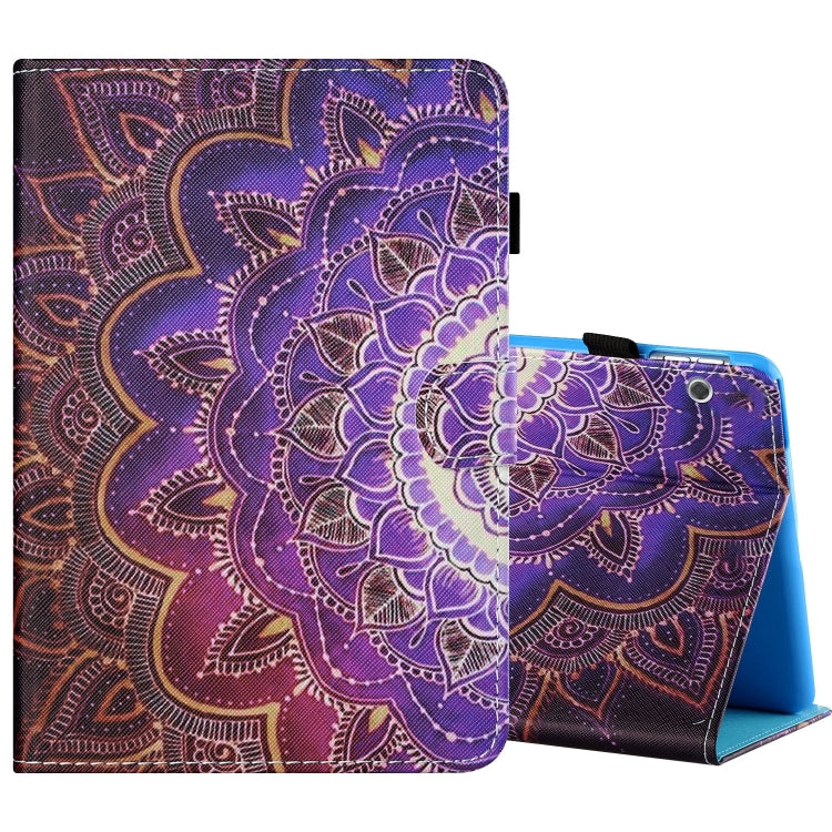 Sewing Thread Horizontal Painted Flat Leather Case with Pen Cover & Anti Skid Strip & Card Slot & Holder — view 47