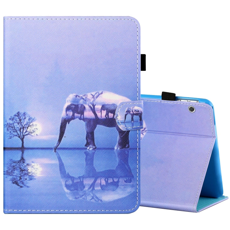 Sewing Thread Horizontal Painted Flat Leather Case with Pen Cover & Anti Skid Strip & Card Slot & Holder — view 48