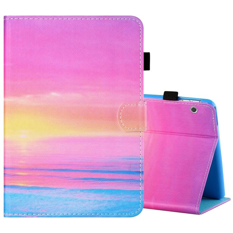 Sewing Thread Horizontal Painted Flat Leather Case with Pen Cover & Anti Skid Strip & Card Slot & Holder — view 49