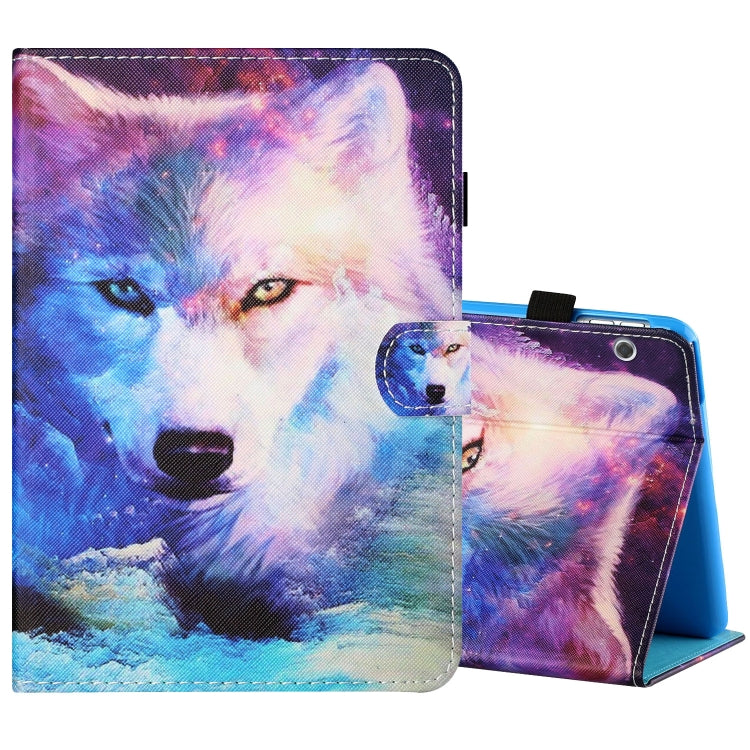 Sewing Thread Horizontal Painted Flat Leather Case with Pen Cover & Anti Skid Strip & Card Slot & Holder — view 50
