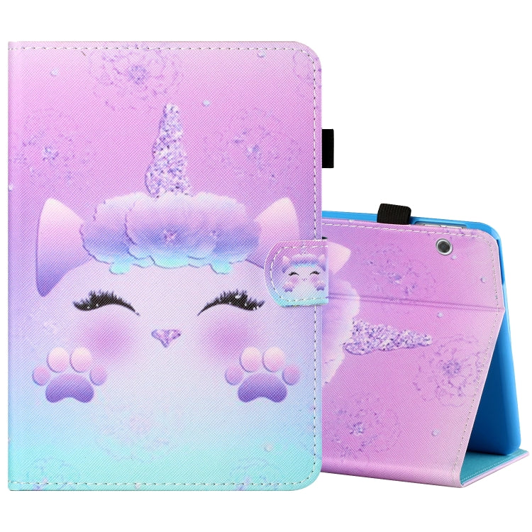 Sewing Thread Horizontal Painted Flat Leather Case with Pen Cover & Anti Skid Strip & Card Slot & Holder — view 51