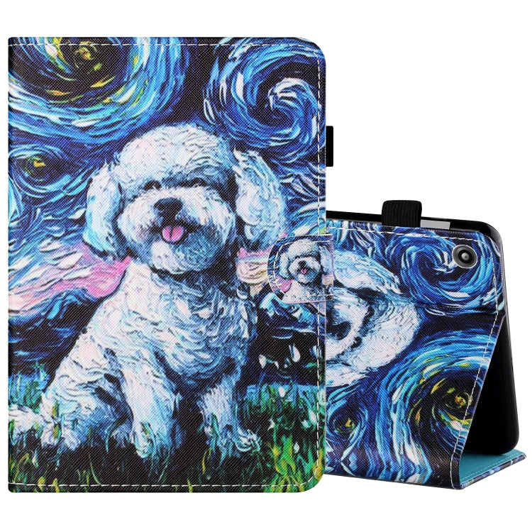 Sewing Thread Horizontal Painted Flat Leather Case with Pen Cover & Anti Skid Strip & Card Slot & Holder — view 57
