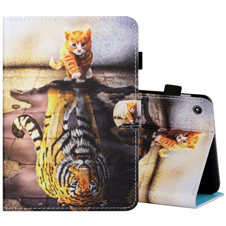 Sewing Thread Horizontal Painted Flat Leather Case with Pen Cover & Anti Skid Strip & Card Slot & Holder — view 58
