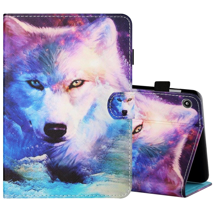 Sewing Thread Horizontal Painted Flat Leather Case with Pen Cover & Anti Skid Strip & Card Slot & Holder — view 62