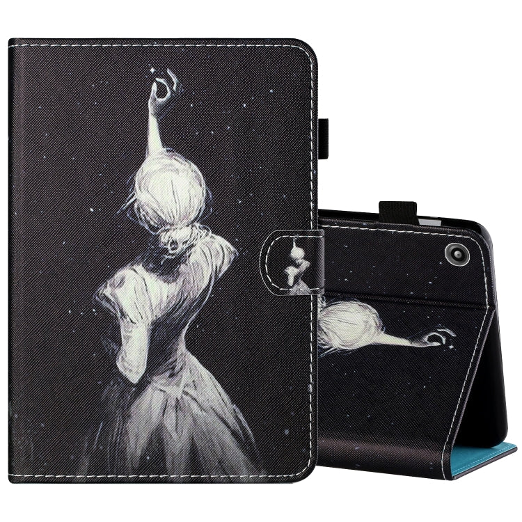 Sewing Thread Horizontal Painted Flat Leather Case with Pen Cover & Anti Skid Strip & Card Slot & Holder — view 65