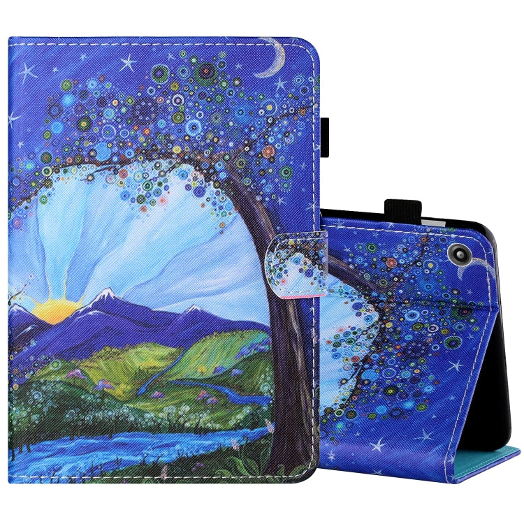 Sewing Thread Horizontal Painted Flat Leather Case with Pen Cover & Anti Skid Strip & Card Slot & Holder — view 66