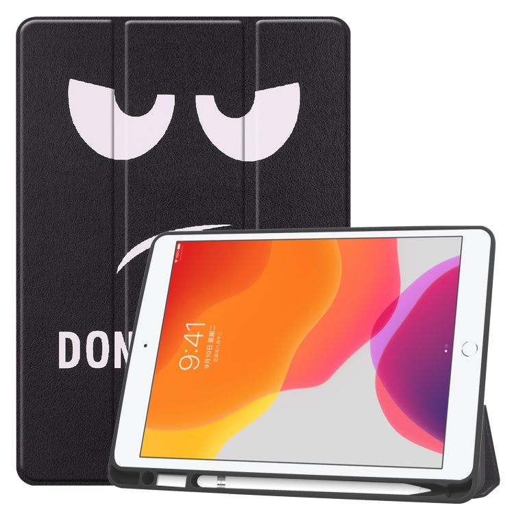 For iPad 10.2 Colored Drawing Horizontal Flip Leather Case with Three-folding Holder & Sleep / Wake-up Function — view 9