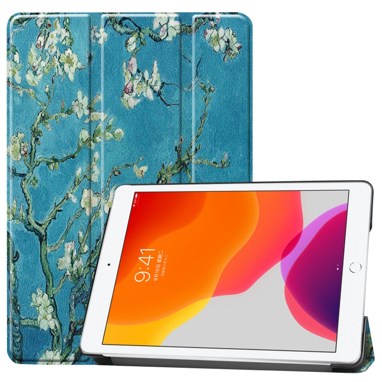 Colored Drawing Horizontal Flip Leather Case with Three-folding Holder & Sleep / Wake-up Function, For iPad 10.2