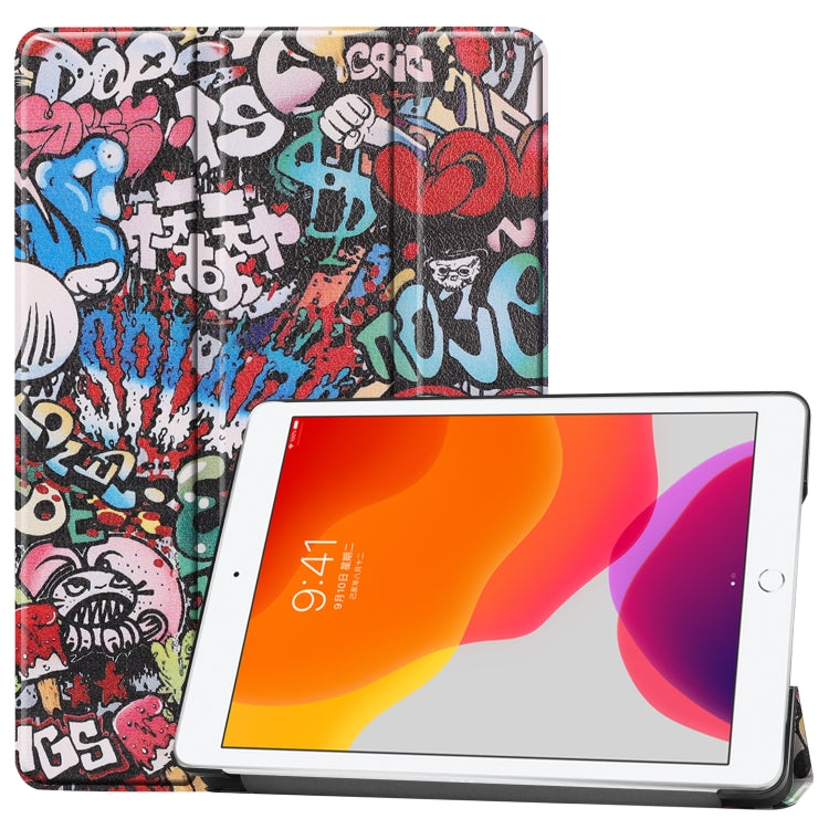 Colored Drawing Horizontal Flip Leather Case with Three-folding Holder & Sleep / Wake-up Function, For iPad 10.2 — view 11
