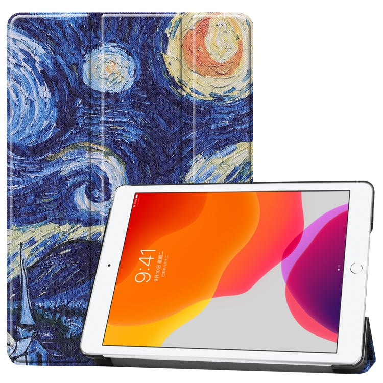 Colored Drawing Horizontal Flip Leather Case with Three-folding Holder & Sleep / Wake-up Function, For iPad 10.2 — view 13