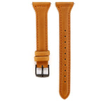 For Fitbit Versa razy Horse Texture Genuine Leather Strap — Red Brown