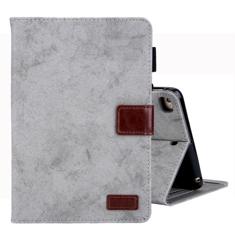Business Style Horizontal Flip Leather Case, with Holder & Card Slot & Photo Frame & Sleep / Wake-up Function — Grey