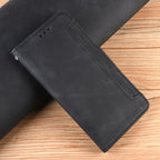 Wallet Style Skin Feel Calf Pattern Leather Case with Separate Card Slot