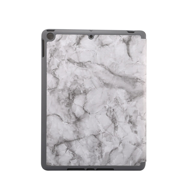 Marble Texture Pattern Horizontal Flip Leather Case, with Three-folding Holder & Pen Slot & Sleep / Wake-up Function, For iPad 10.2 inch — Black Grey