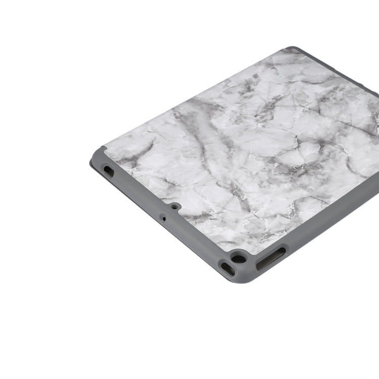 Marble Texture Pattern Horizontal Flip Leather Case, with Three-folding Holder & Pen Slot & Sleep / Wake-up Function, For iPad 10.2 inch — Blue