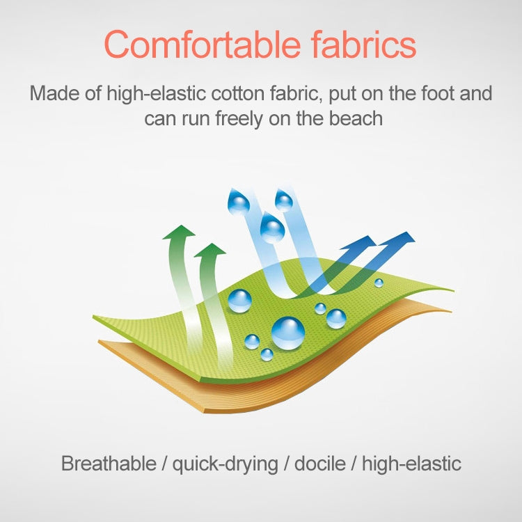 Non-slip Plastic Grain Texture Thick Cloth Sole Printing Diving Shoes and Socks, One Pair