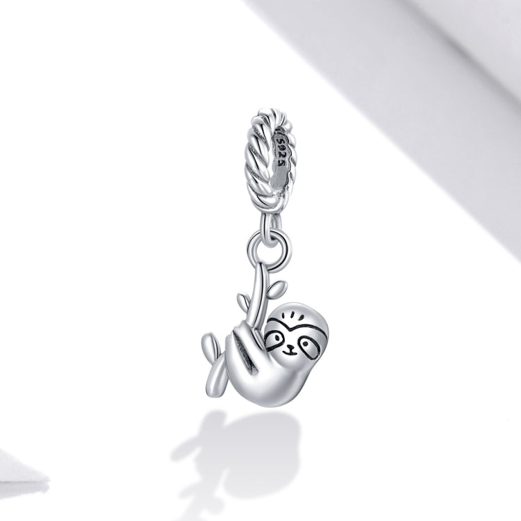 S925 Sterling Silver Cute Little Sloth Pendant DIY Bracelet Necklace Accessories