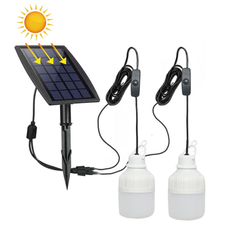 SNF-0092 White Light Solar Lantern Lighting Bulb Outdoor IP44 Waterproof LED One for Two Lighting System Split Garden Lamp — 5m