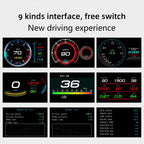 Car HUD Head-up Display Speed / Water Temperature / Voltage Display, F9 OBD2