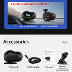 Car HUD Head-up Display Speed / Water Temperature / Voltage Display, F9 OBD2