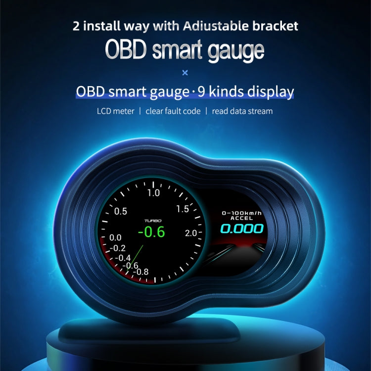 Car HUD Head-up Display Speed / Water Temperature / Voltage Display, F9 OBD2