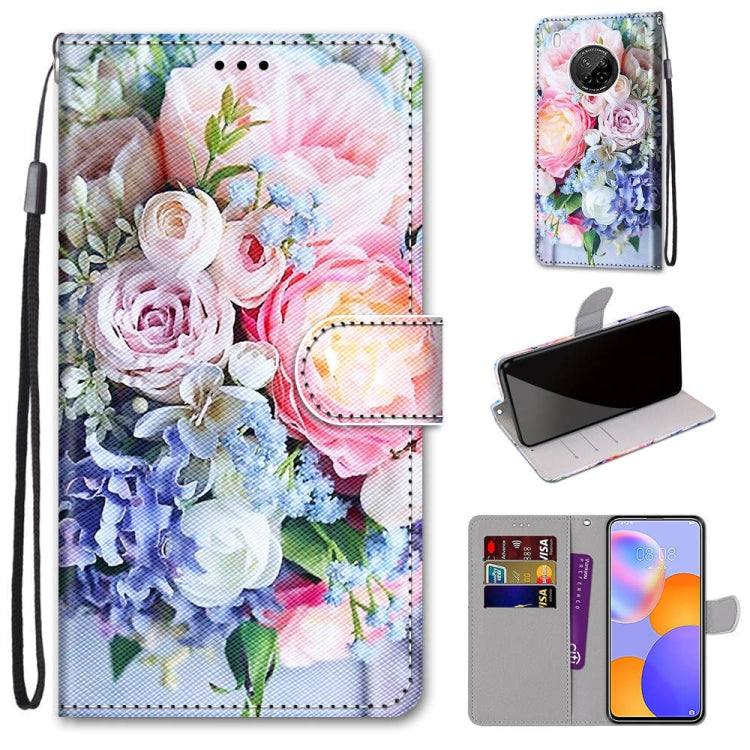 Coloured Drawing Cross Texture Horizontal Flip PU Leather Case with Holder & Card Slots & Wallet & Lanyard