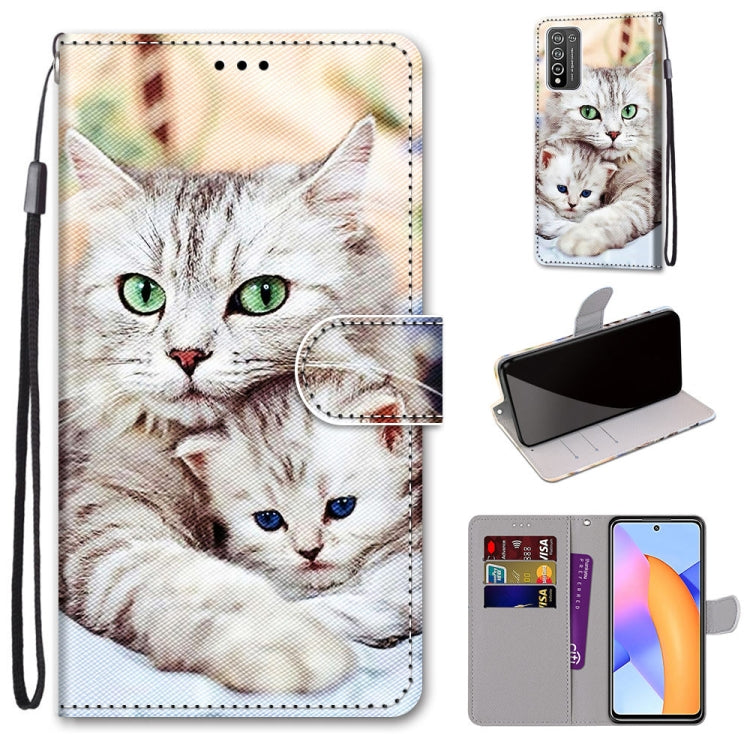 Coloured Drawing Cross Texture Horizontal Flip PU Leather Case with Holder & Card Slots & Wallet & Lanyard